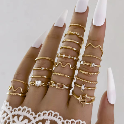 Timeless Elegance Golden Ring Set