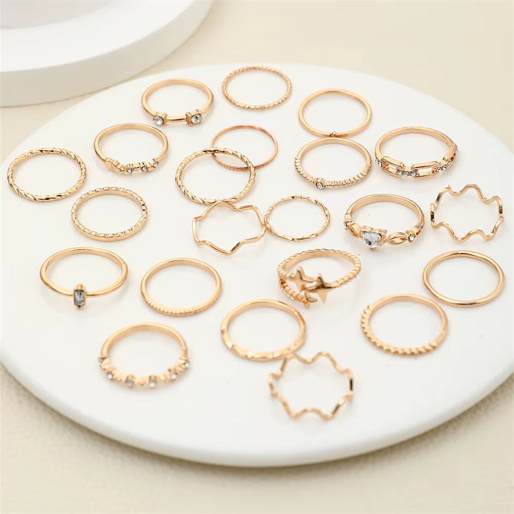 Timeless Elegance Golden Ring Set