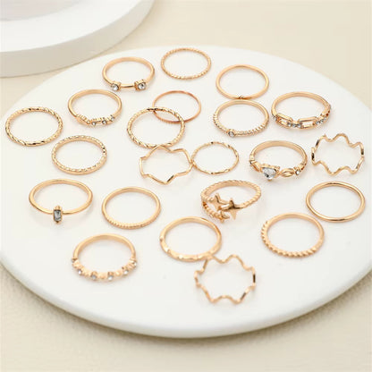 Timeless Elegance Golden Ring Set